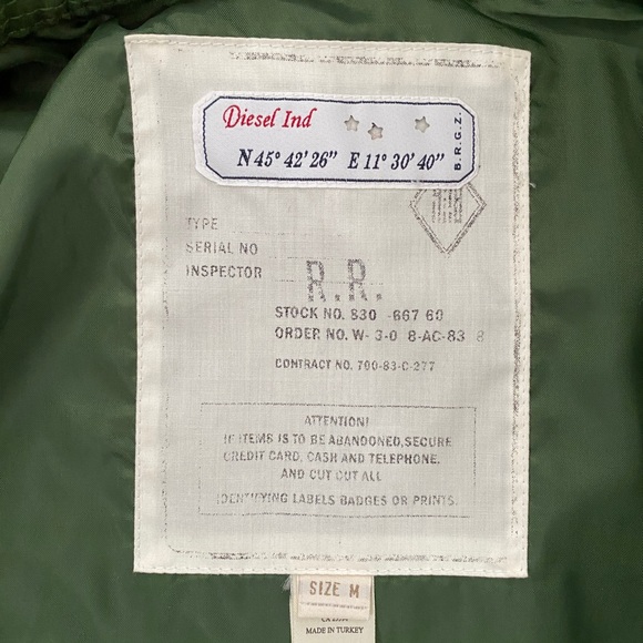 (SOLD) DIESEL jagarto green military field jacket M - Picture 4 of 11